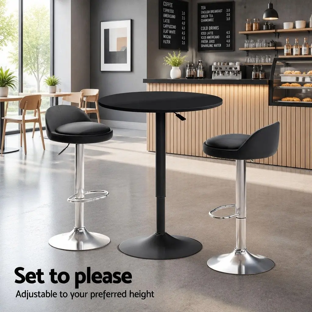 3-Piece Bar Table and Stools Set with Adjustable Heights