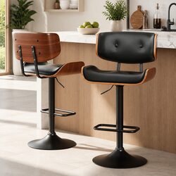 Specifications of 2x Adjustable Bar Stools with Swivel