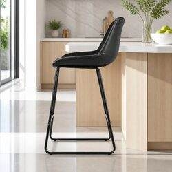 Black PU Leather Bar Stools - Dimensions and Specs