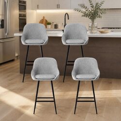 Specifications for Bar Stools Set of 4 Upholstered Grey