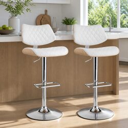 White Bar Stools - Dimensions and Features Included