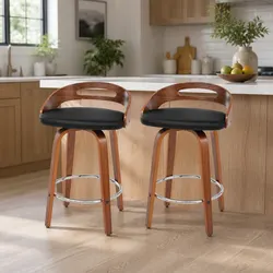 Specifications of Black PU Cushion Bar Stools Set of 2
