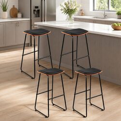 Detailed Specifications of Black Bar Stools - Set of 4