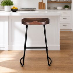 Specifications of 65cm Retro Bar Stool - Pinewood & Steel
