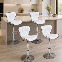 Bar Stools x4 with Adjustable Height and Swivel Seat