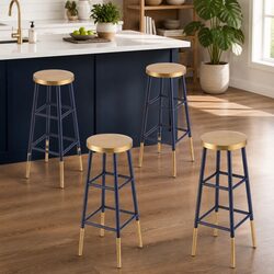 Bar Stools Set of 4: 76cm Height, Metal Construction