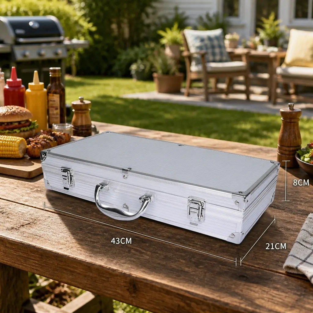 BBQ Tool Set 18 Piece Stainless Steel Grilling Accessories for Outdoor Cooking