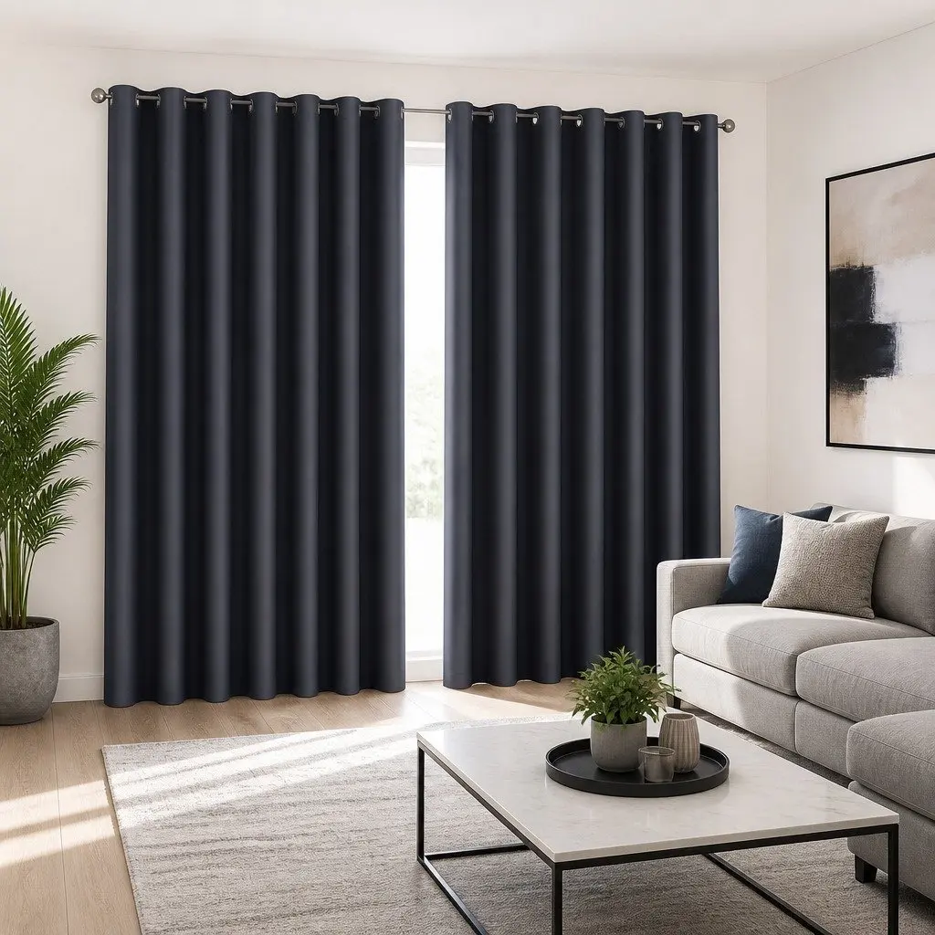 Charcoal Blockout Curtains 300x230cm