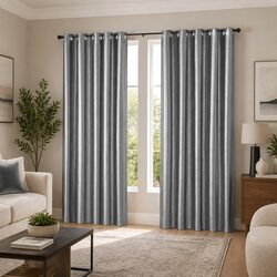 Eyelet Blockout Curtains Specifications: 180x213cm Grey