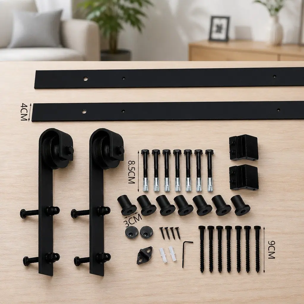 Sliding Barn Door Track Kit 3.05m-6.1m Double Door Hardware Rail System