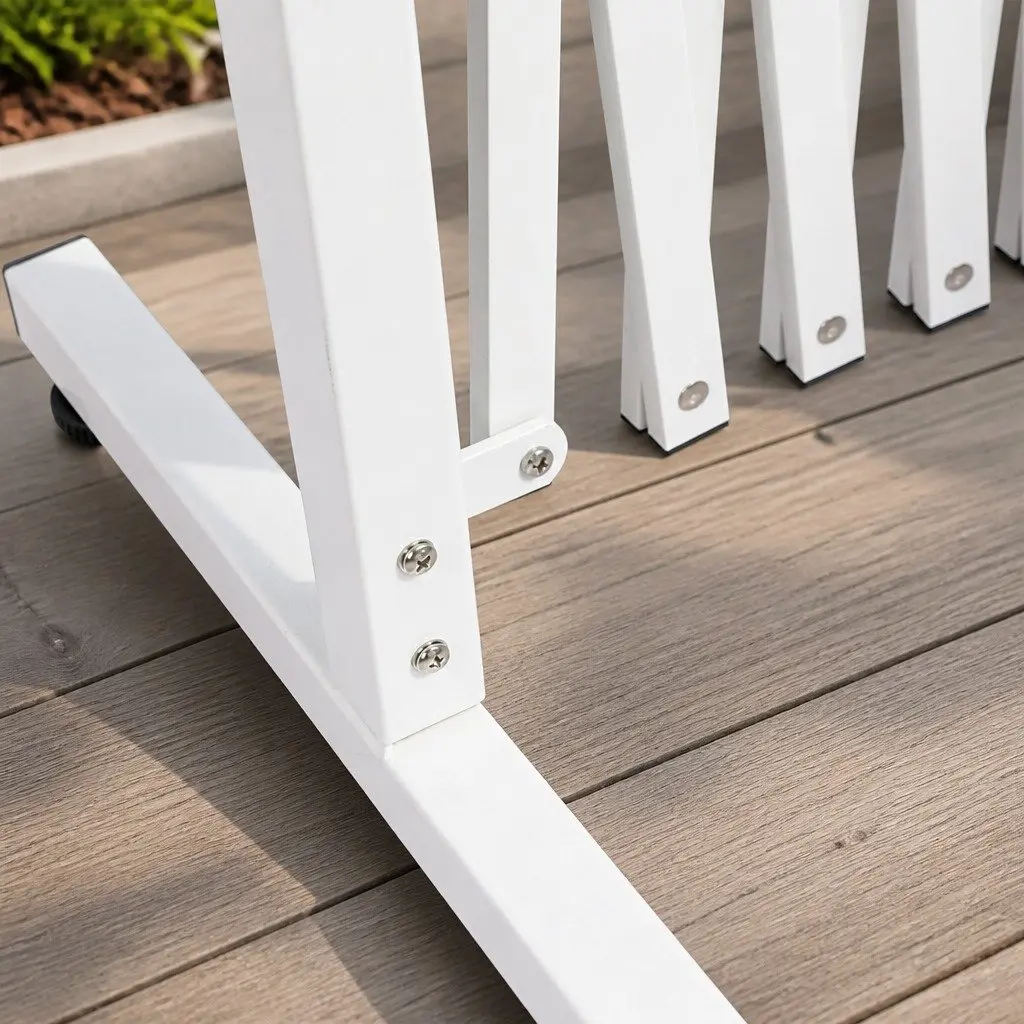 Expandable Safety Barrier Gate White Aluminum Fence 330cm Work Site Protection