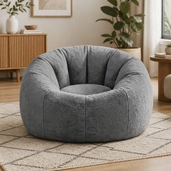 Specifications of Large Round Grey Faux Fur Bean Bag Cover