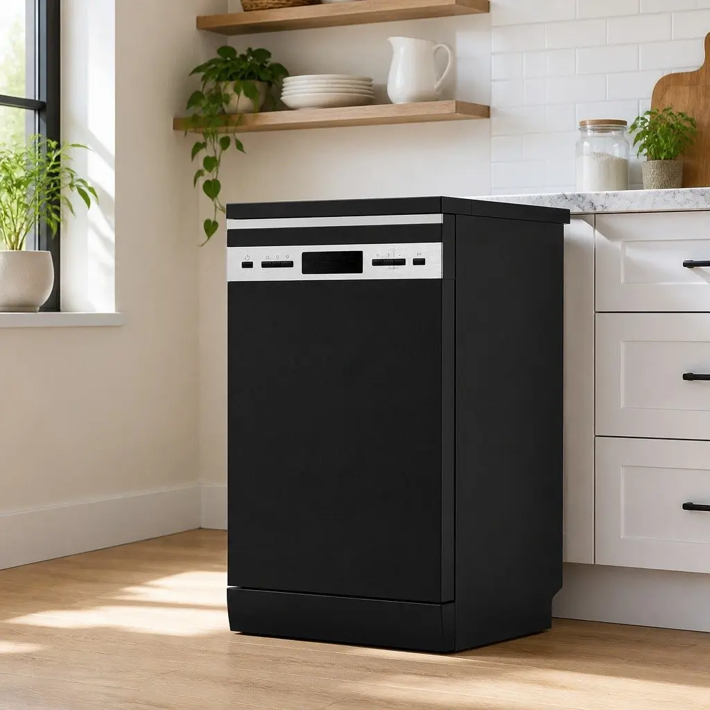 Freestanding Dishwasher Kitchen 10 Place Settings Black 8 Cleaning Programs