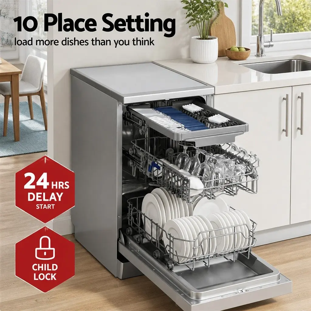 10 Place Settings Freestanding Dishwasher
