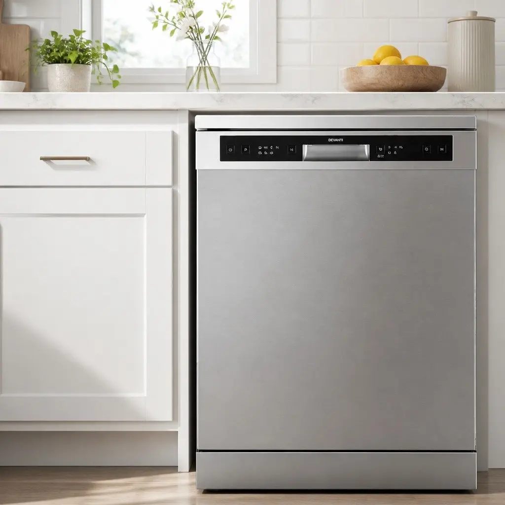 Freestanding Dishwasher 60cm 14 Place Settings Silver Stainless Steel Tub