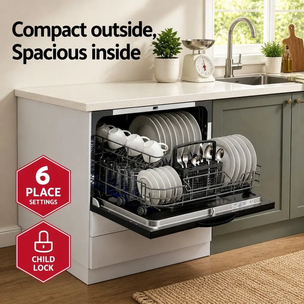 6 Place Setting Benchtop Dishwasher