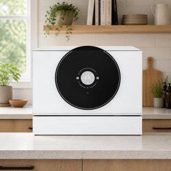 Compact Benchtop Dishwasher: 50cm White, 6 Settings