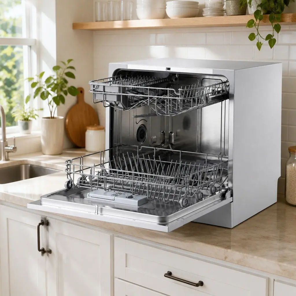 Benchtop Dishwasher 8 Place Settings White Compact Freestanding Kitchen