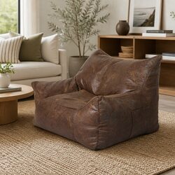 Dark Brown Bean Bag Chair Cover - Specs Inside