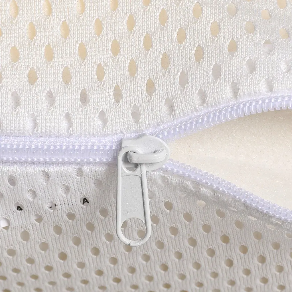 2x Natural Latex Pillows Removable Cover Cervical Neck Sleeping Pillow Dunlop