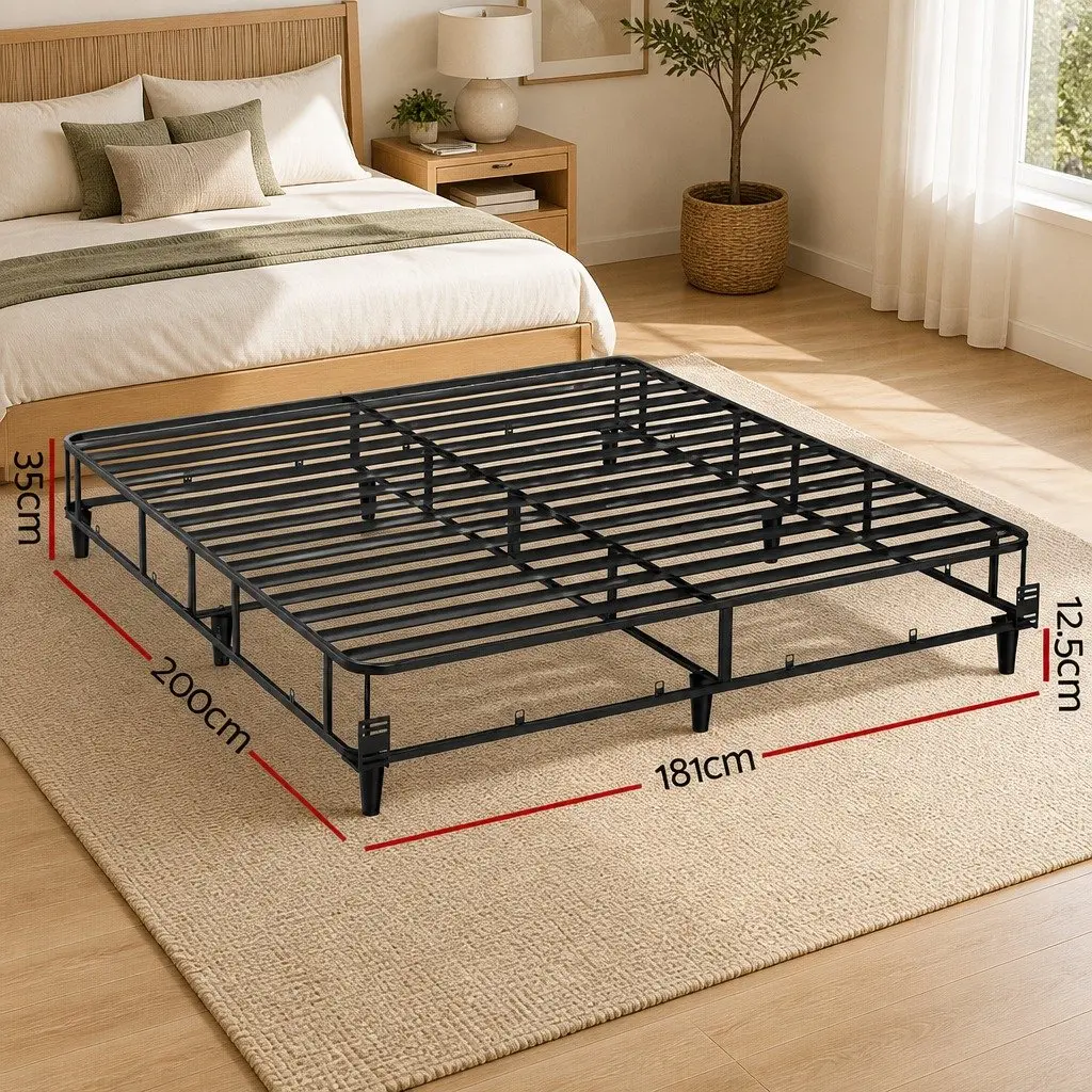King Size Metal Bed Frame with Fabric Cover