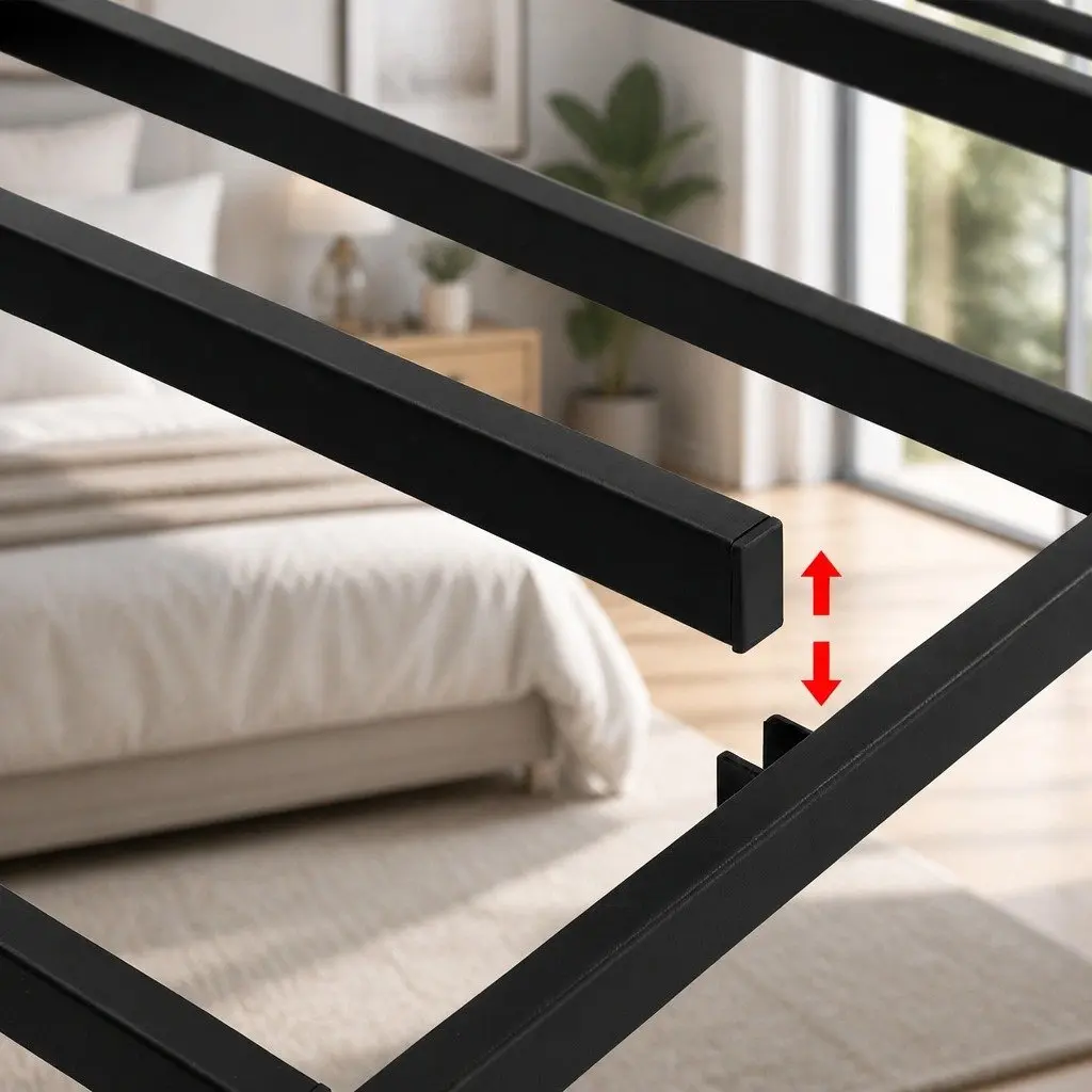 King Size Metal Bed Frame with Fabric Cover