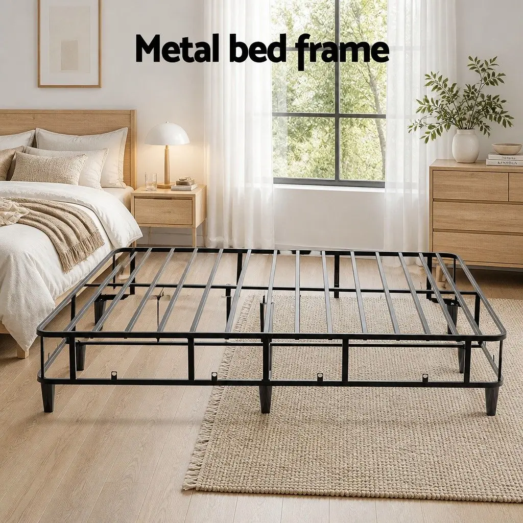 King Size Metal Bed Frame with Fabric Cover