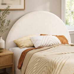 Specifications for Queen Bed Headboard - White Boucle Arch