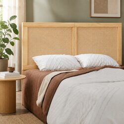 Double Bed Headboard Specifications: Rattan and Pine