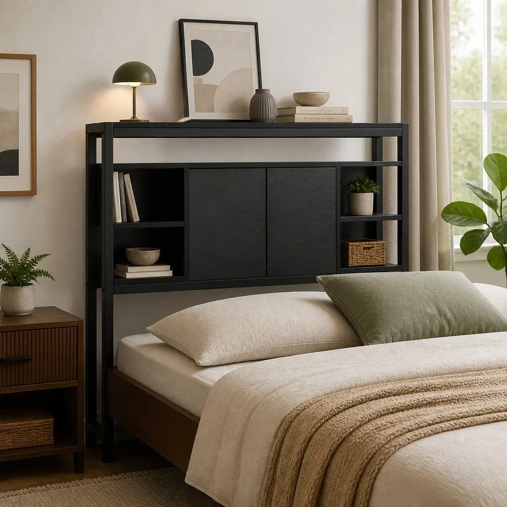 King Single Bed Headboard with Storage