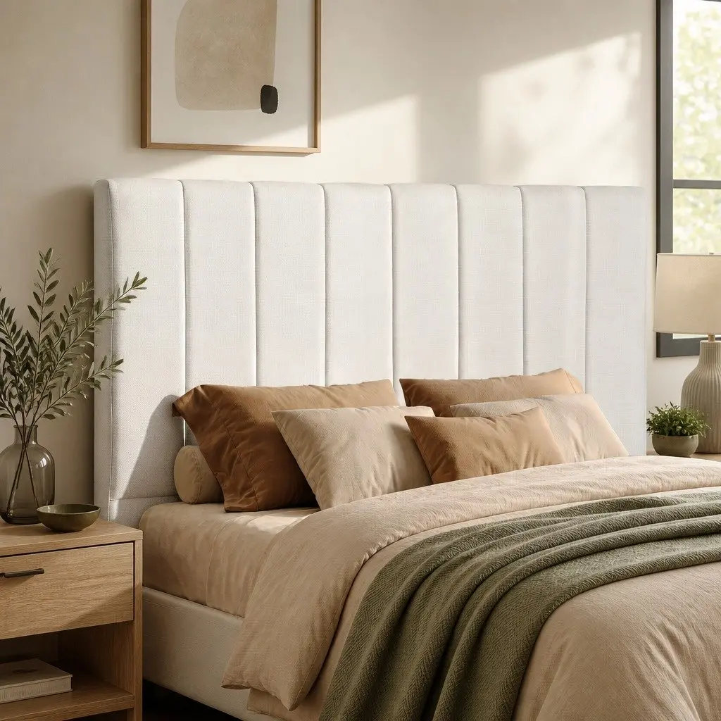 Double Bed Headboard 137CM Linen Upholstered