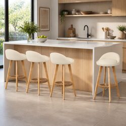 4 Bar Stools with Padded Seats - Dimensions and Specs