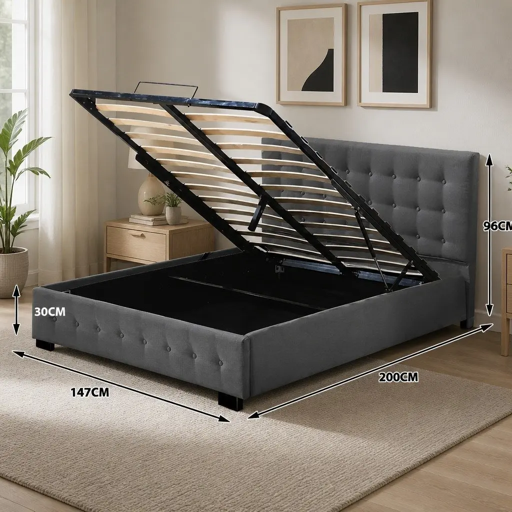Double Gas Lift Storage Bed Frame