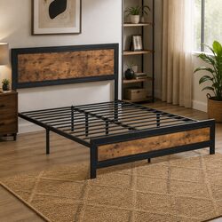 Queen Metal Bed Frame: 209cm W x 155cm D x 104cm H