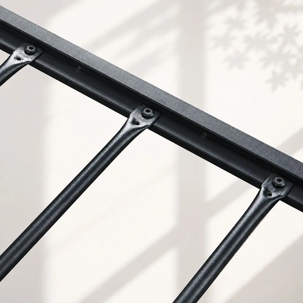 Metal Bed Frame Queen Size Industrial Design Steel Slats Storage Platform Base