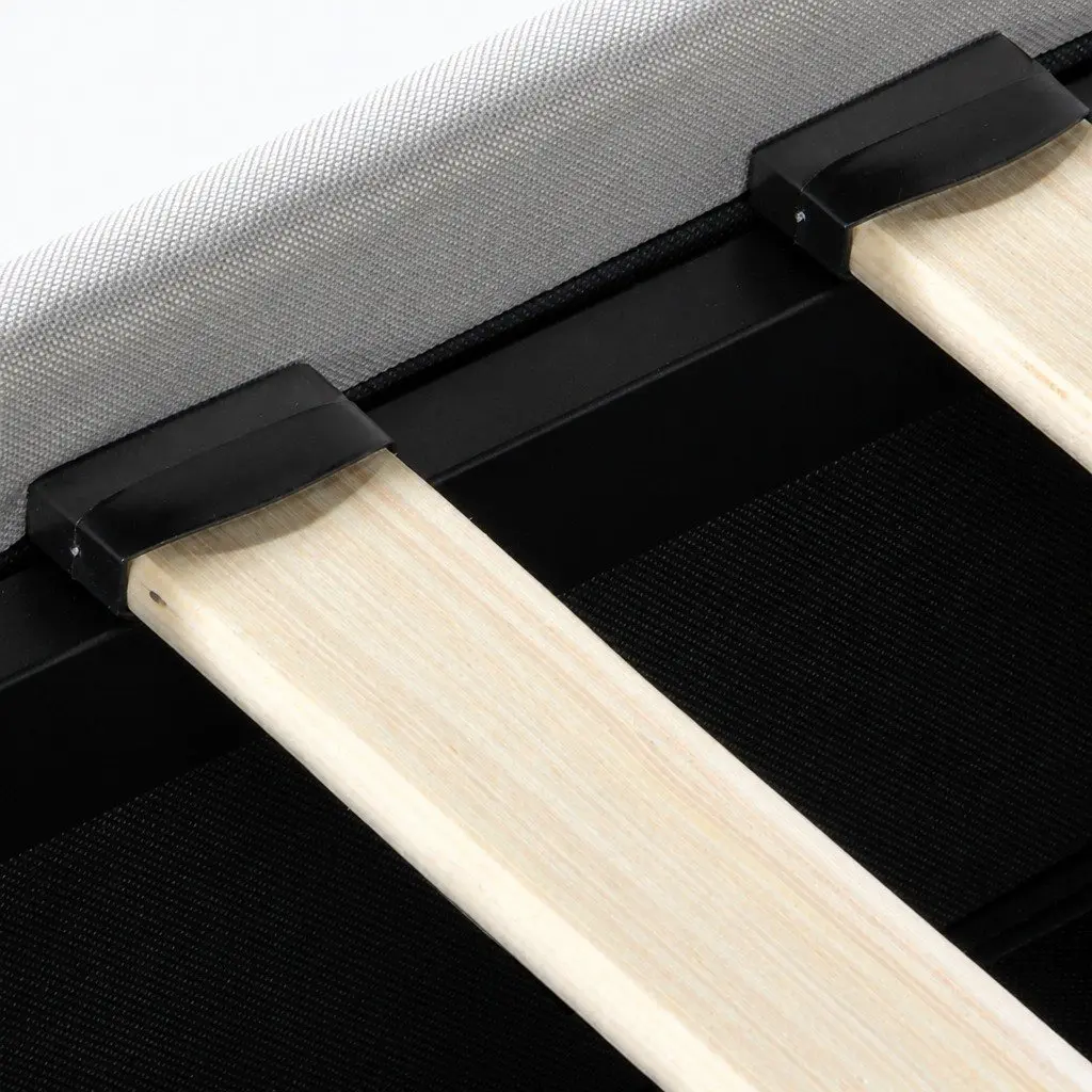 Queen Bed Frame with 4 Storage Drawers Tufted Headboard Support Beams
