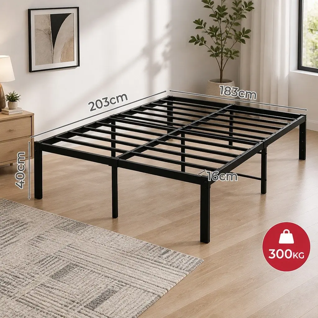 Metal Bed Frame Full Size Bedroom Storage Platform Foundation