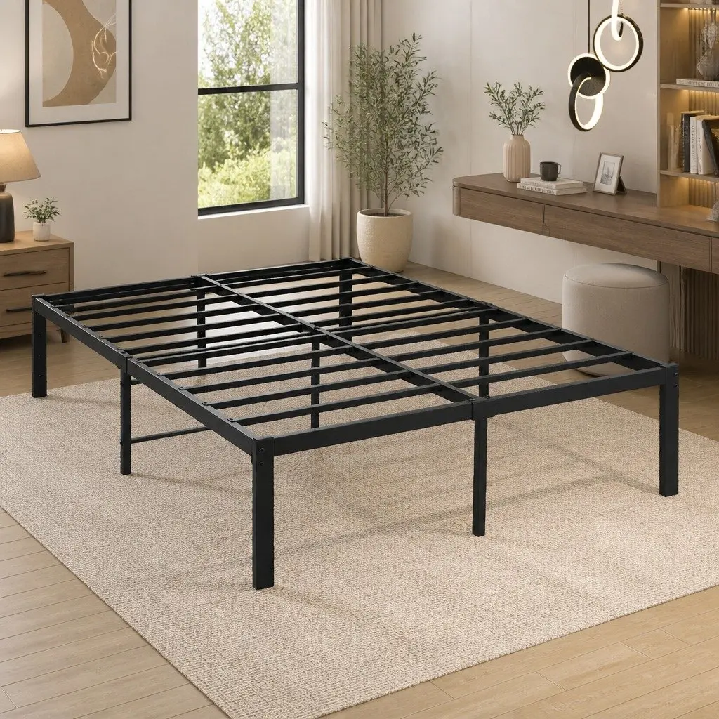 Metal Bed Frame Full Size Bedroom Storage Platform Foundation