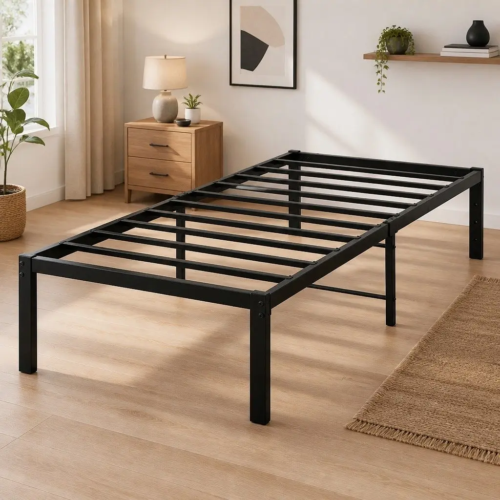 Metal Bed Frame Full Size Heavy Duty Storage Platform Slat Foundation Support