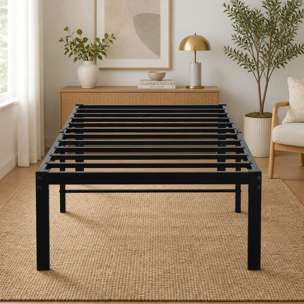 Metal Bed Frame Full Size Heavy Duty Storage Platform Slat Foundation Support