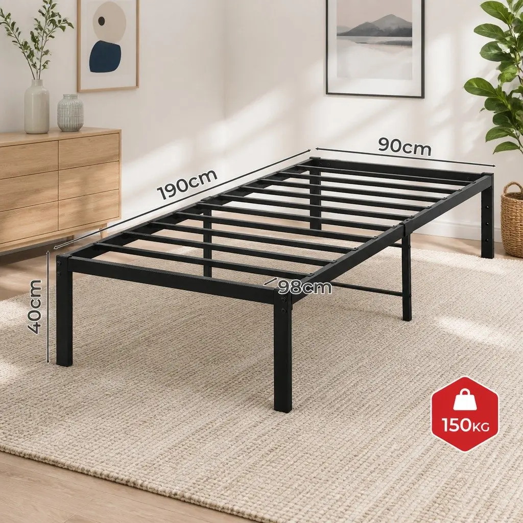 Metal Bed Frame Full Size Heavy Duty Storage Platform Slat Foundation Support