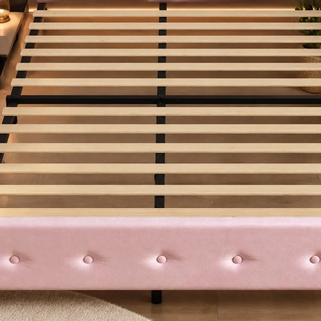 King Floating Bed Frame in Pink