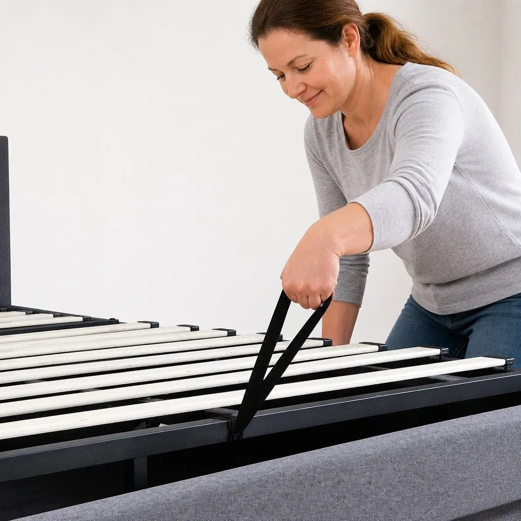 Double Bed Frame with Gas Lift Storage, LED Light Headboard and USB Charging