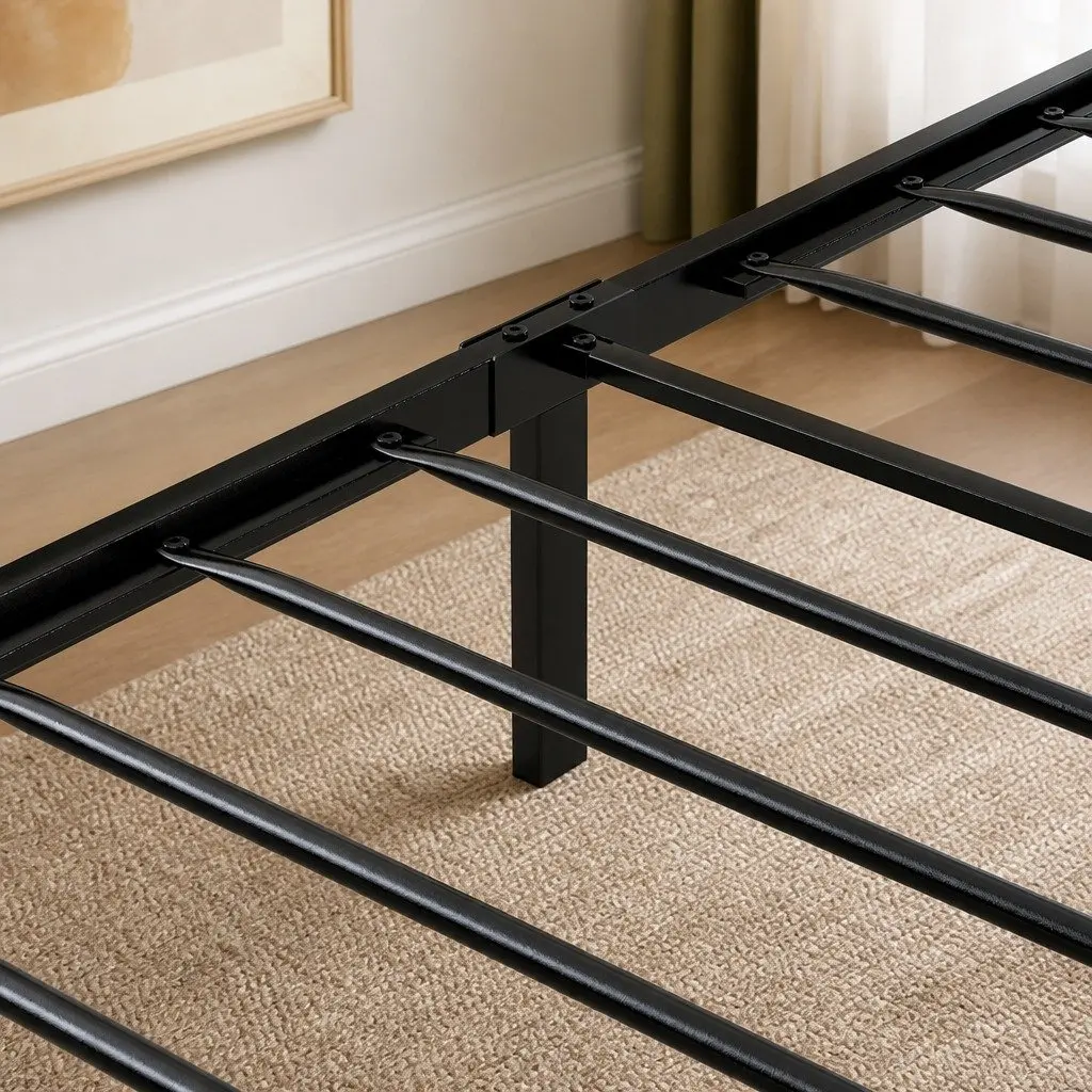 Single Bed Frame with Storage Headboard
