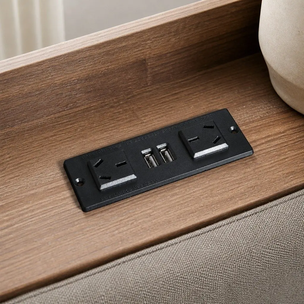 Single Bed Frame with Storage Headboard RGB LED Lights Charging Station