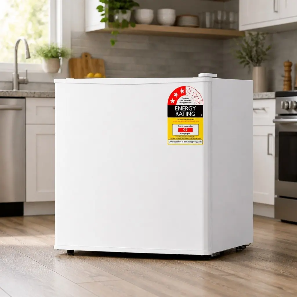 48L White Bar Fridge with Adjustable Temperature Settings