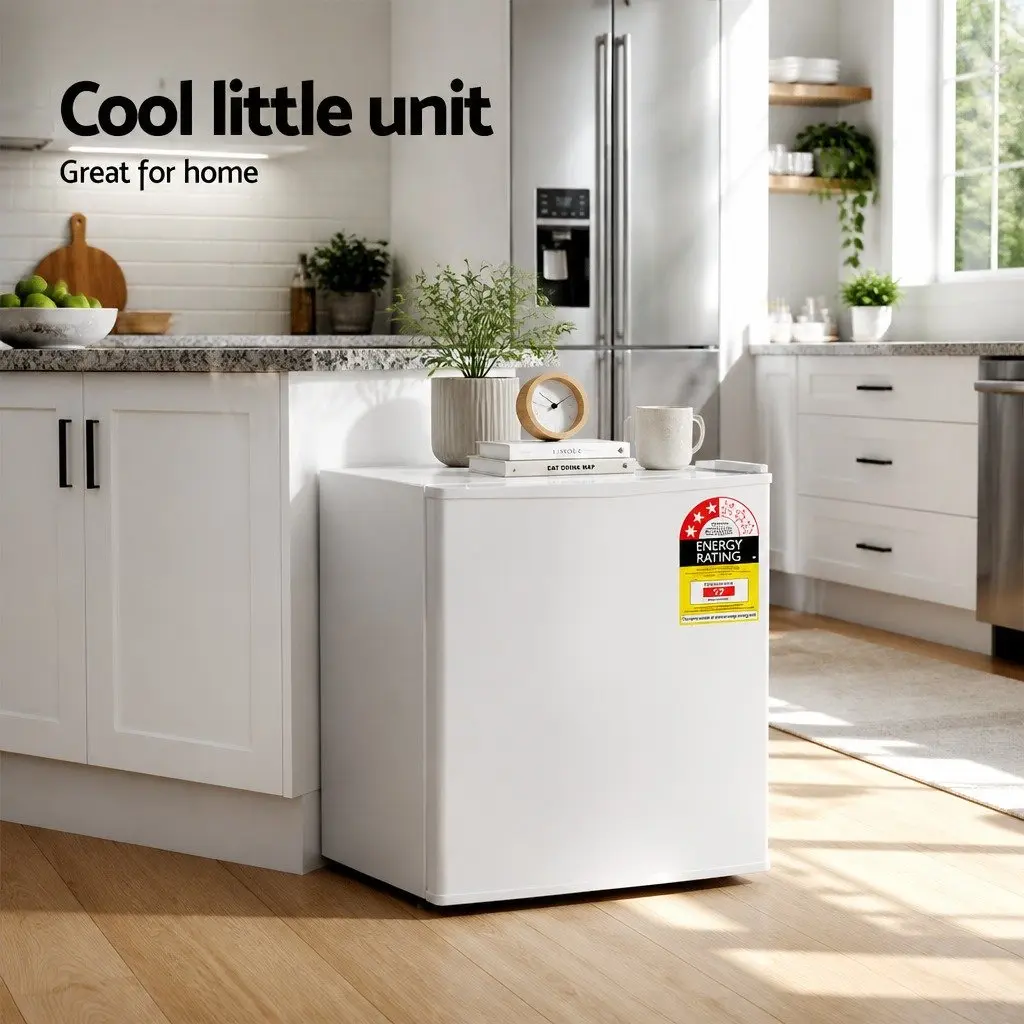 48L Bar Fridge Compact Mini Refrigerator for Office Apartment Caravan White