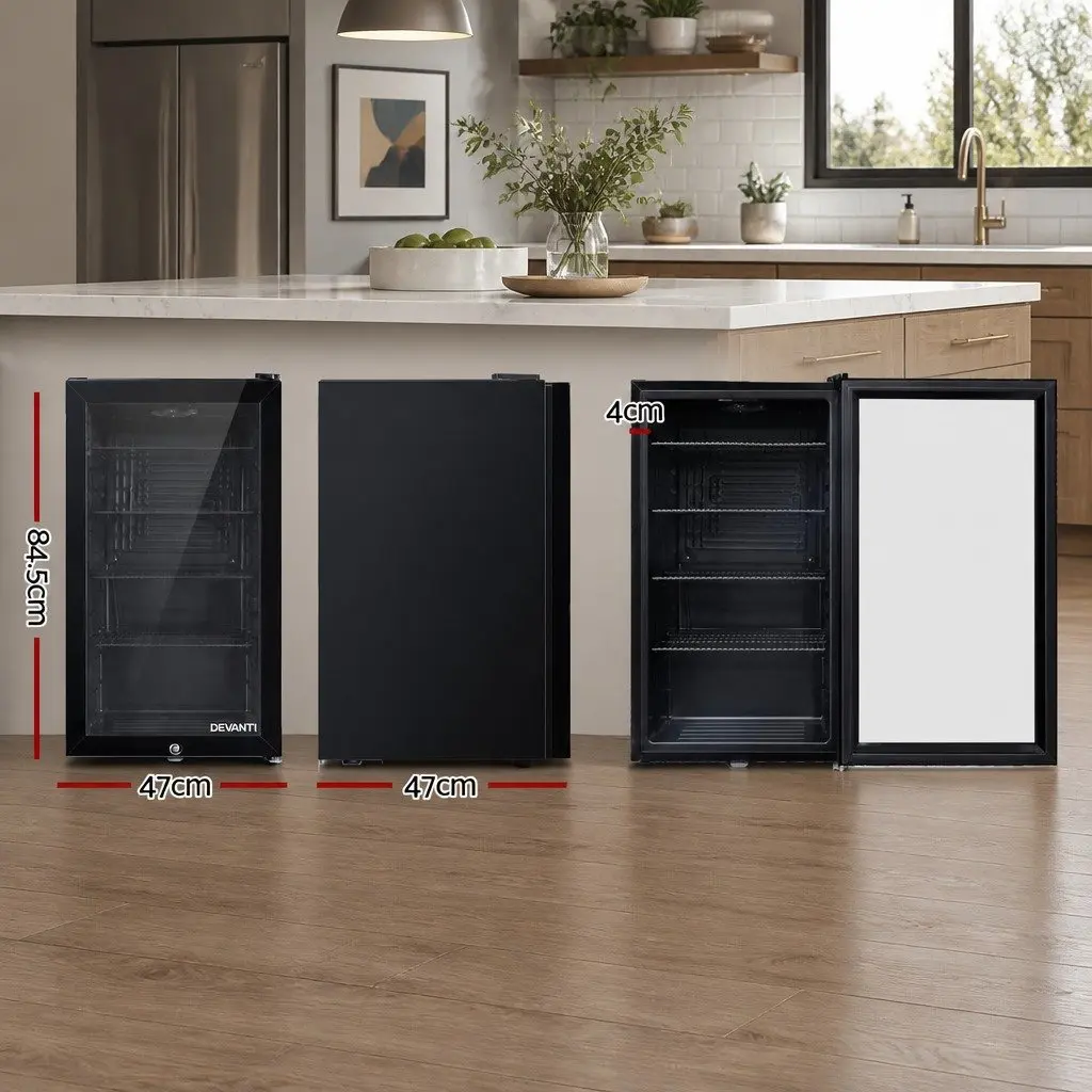 Bar Fridge 98L Mini Fridge Freezer Compact Portable Beverage Cooler