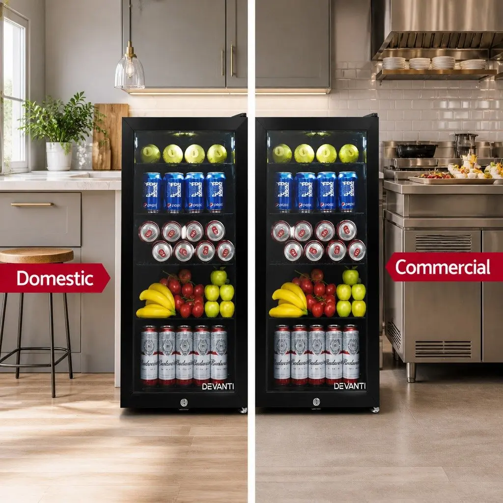 Bar Fridge 98L Mini Fridge Freezer Compact Portable Beverage Cooler