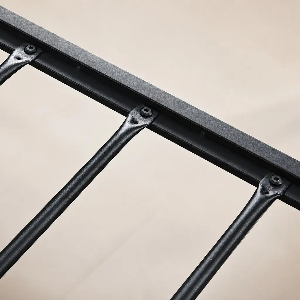 Queen Bed Frame Industrial Design Steel Platform with 4 Under-Bed Storage